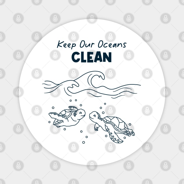 Keep Our Oceans Clean Magnet by Tebscooler